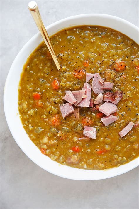 Reduce heat and simmer until very fragrant, about 30 minutes to 1 hour; Lexi's Clean Kitchen | Split Pea Soup with Ham