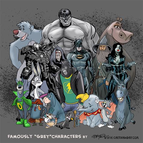 Famously Grey Characters Cartoon