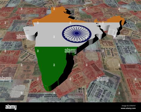 India Mapa Bandera En Rupias Indias Ilustración Fotografía De Stock Alamy