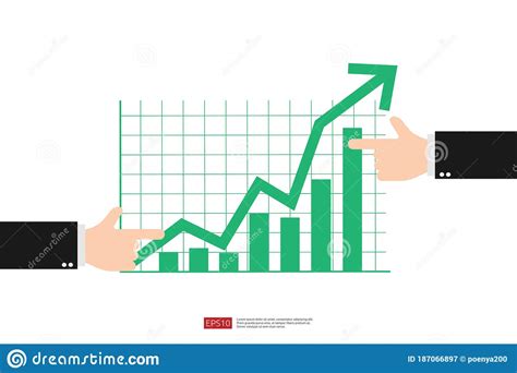 Increase Profit Sales Diagram Hand With Business Chart Growth In Flat