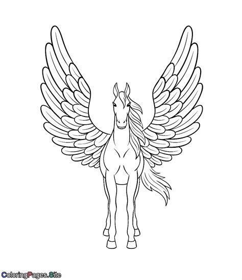 Pegasus With Large Wings Coloring Pages Online