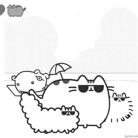 Pusheen Coloring Pages Cute Dinosaur Hat Free Printable Coloring