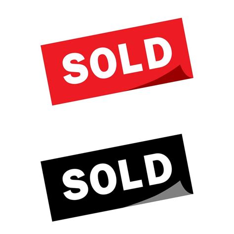 Sold Square Sticker Illustration Collection Sold Vector Icon Set