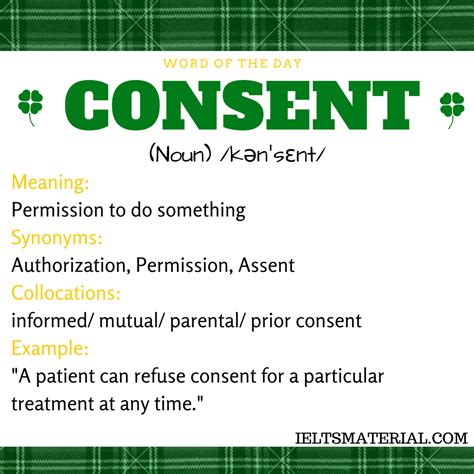 Consent Word Of The Day For Ielts