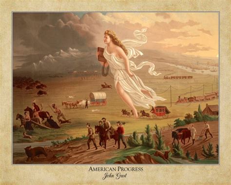 American Progress By John Gast 1872 16x20 Print Showing The Artists