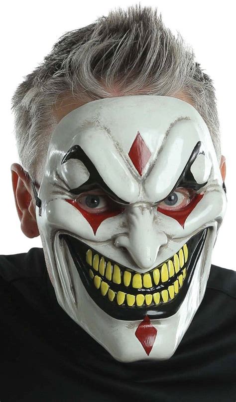 Halloween Jester Plastic Face Mask Evil Jester Halloween Mask Costume