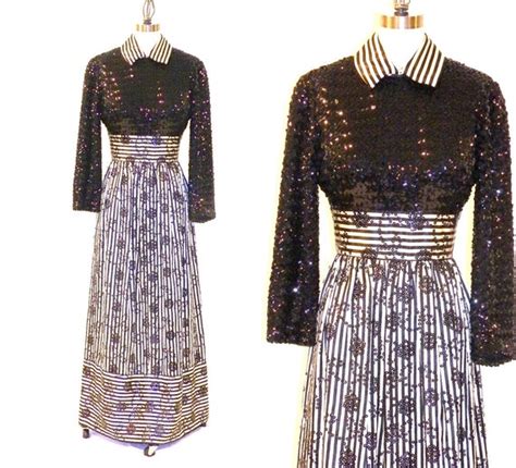 items similar to vintage victor costa 1970s evening dress 70s sequin party dress 70s dress