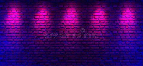 Brick Walls And Neon Light Background Brick Walls Neon Rays And Glow Stock Image Image Of