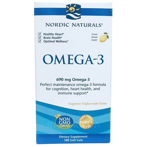 omega 3 lemon 1000 mg 180 soft gels nordic naturals