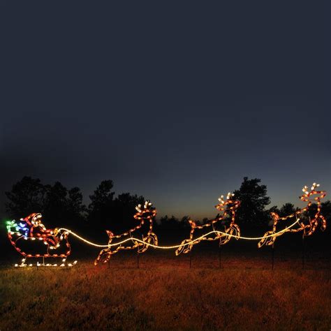Holiday Lighting Specialists 475 Ft Santa Sleigh And Reindeer Outdoor