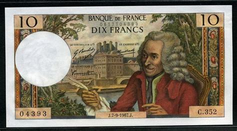 France Banknotes 10 Francs Bank Note 1967 Voltaireworld Banknotes