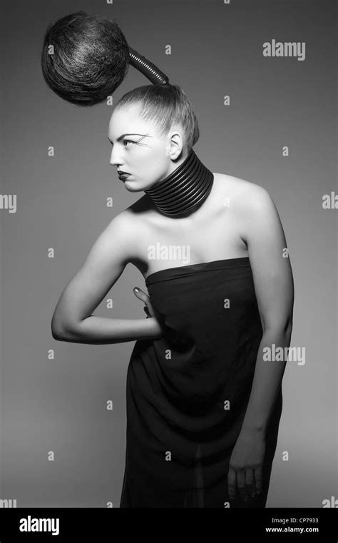 Crazy Avant Garde Hairstyle Black And White Stock Photos And Images Alamy