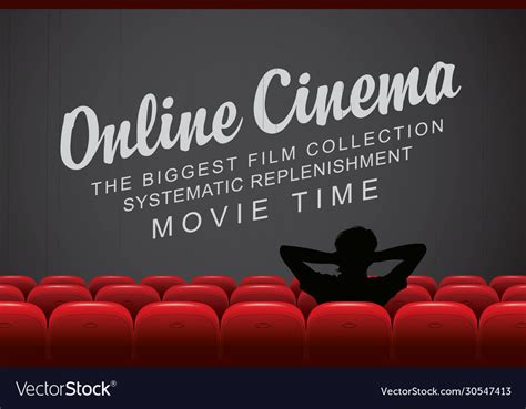 Online Cinema Banner With Movie Theater At Home Vector Image