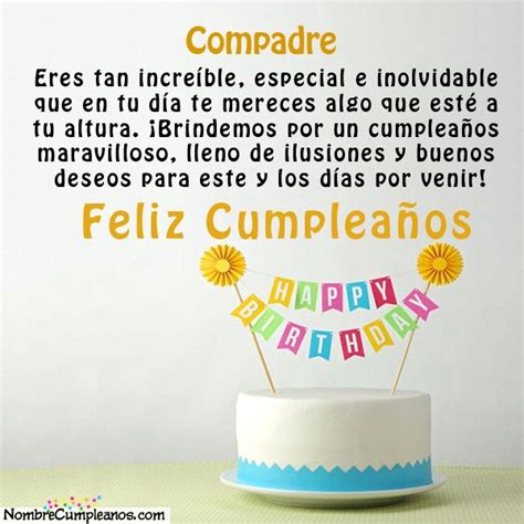 Feliz Cumpleaños Compadre Tartas Tarjetas Deseos