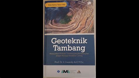 Buku Geoteknik Tambang Edisi Kedua Tahun Irwandy Arif Penerbit