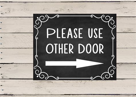Please Use Other Door Please Use Front Door Front Door Sign Etsy