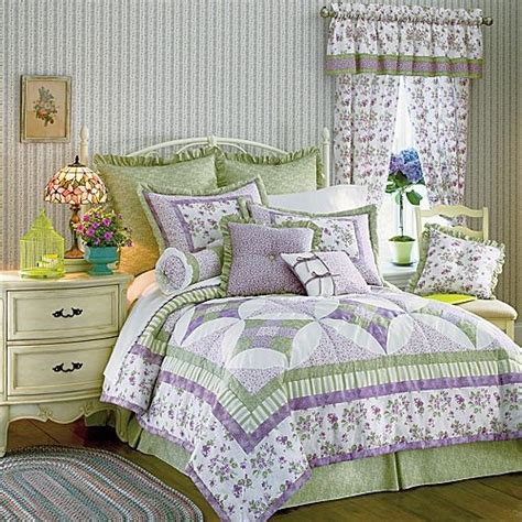 Full + 1 comforter and 2 standard shams, color: 9p QUEEN Comforter+Quilt Set~Lilac Lavender,Sage,Green,3 ...