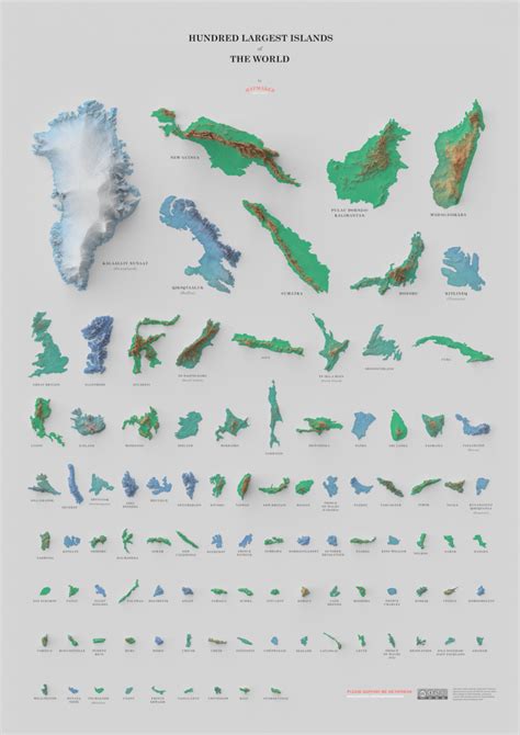 ‘hundred Largest Islands Of The World Poster By Mapmaker David Garcia