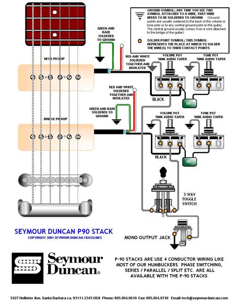 Jb jr wiring diagrams push pull with parallel or split a. Seymour Duncan P90 Wiring Diagram - Wiring Diagrams IMG