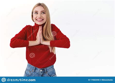 Work Career And Lifestyle Concept Excited Cheerful Blonde Girl In