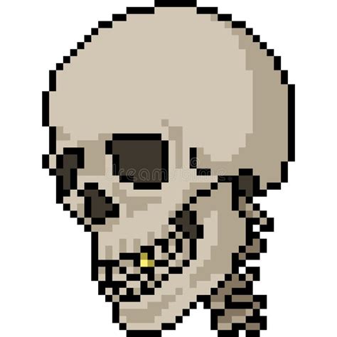 Cráneo Del Arte Del Pixel Del Vector Ilustración Del Vector