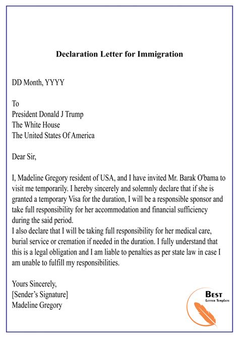 4 Free Declaration Letter Template Format Sample And Example 2022