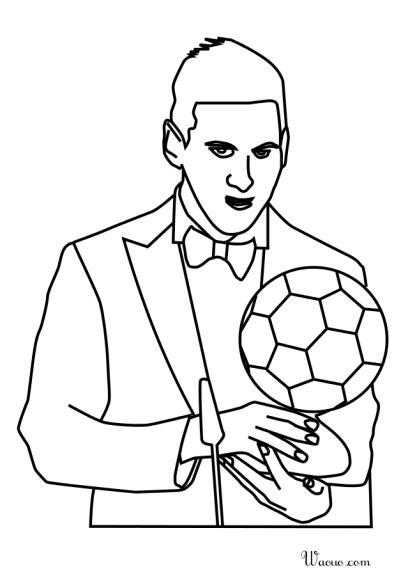 Lionel Messi Golden Ball 2016 Coloring Page To Print