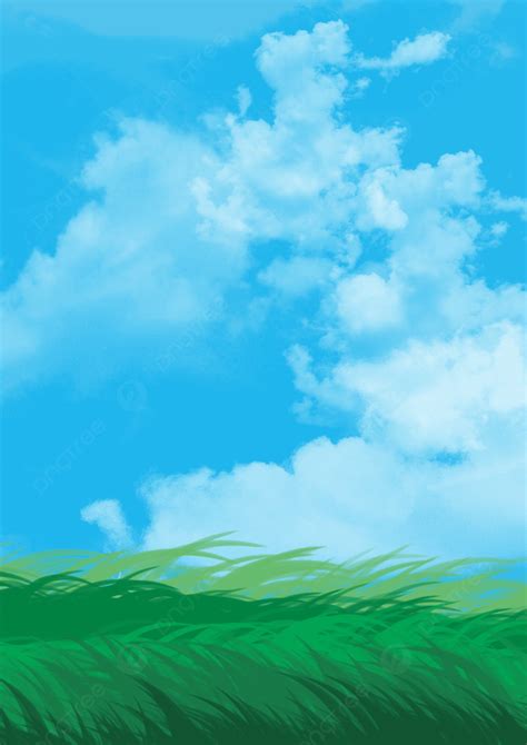 푸 른 하늘 잔디 배경 그림 세로 판 파란 하늘 잔디 푸른 하늘 초원 배경 일러스트 및 사진 무료 다운로드 Pngtree