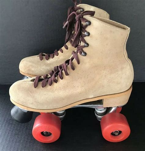 Vintage Riedell Jogger Sure Grip Tan Suede Roller Skates Unisex Size 7b