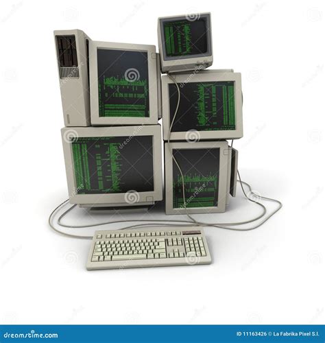 Pile Of Vintage Computers Stock Illustration Illustration Of