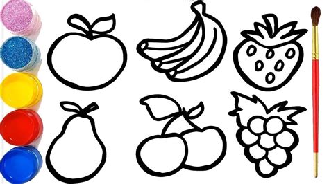 How To Draw Fruits For Kids Coloring Fruits ️💚 Fruits Drawing For Kids