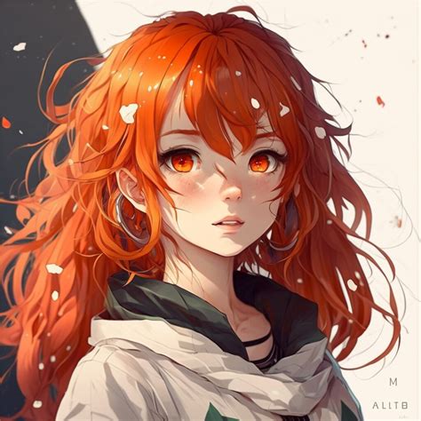 artstation red hair anime girl