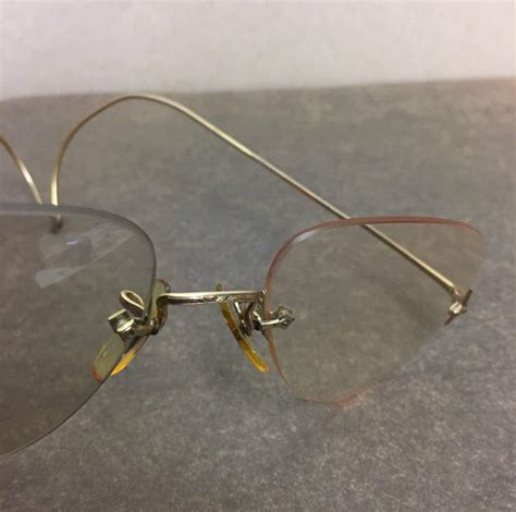 Antique Eyeglasses Full Gold Rimless Antique Glasses Cable Etsy