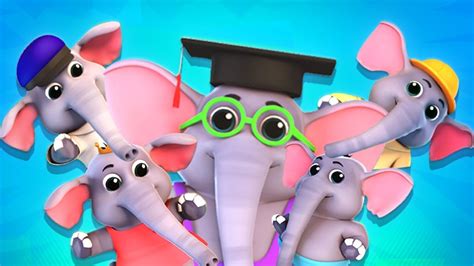 Five Little Elephants Nursery Rhymes Children Songs By Junior Squad