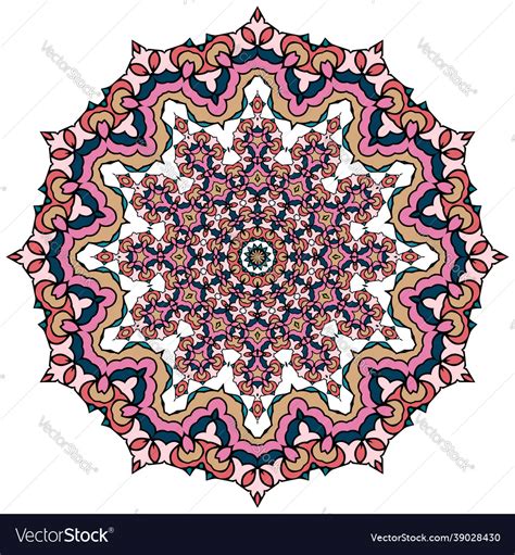Colorful Kaleidoscope Pattern Decorative Ornament Vector Image