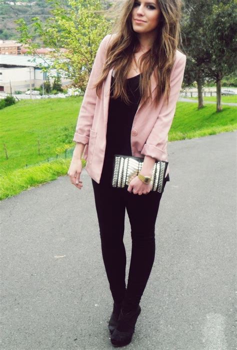 Black Dress With Pink Jacket On Stylevore