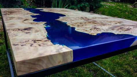 Live Edge River Blue Epoxy Coffee Table Etsy In 2021 Coffee Table