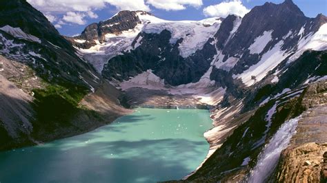 Lake Of The Hanging Glaciers British Columbia Canada Free Nature
