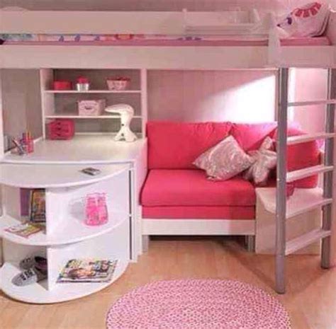 Pink Bedroom Bed With Desk Underneath Bunk Bed With Desk Girl Bedroom Designs