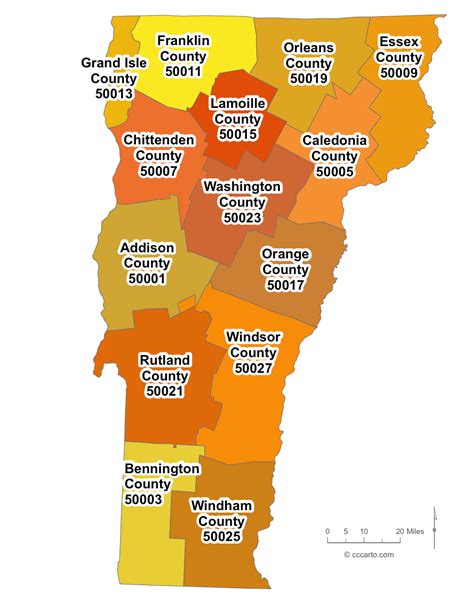State Of Vermont County Fips Codes Cccarto