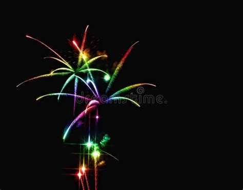 Rainbow Fireworks Cascade Stock Image Image Of Colorful 9912473