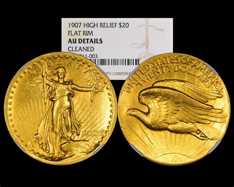 1907 20 High Relief St Gaudens Double Eagle Gold Coin Ngc Au Details