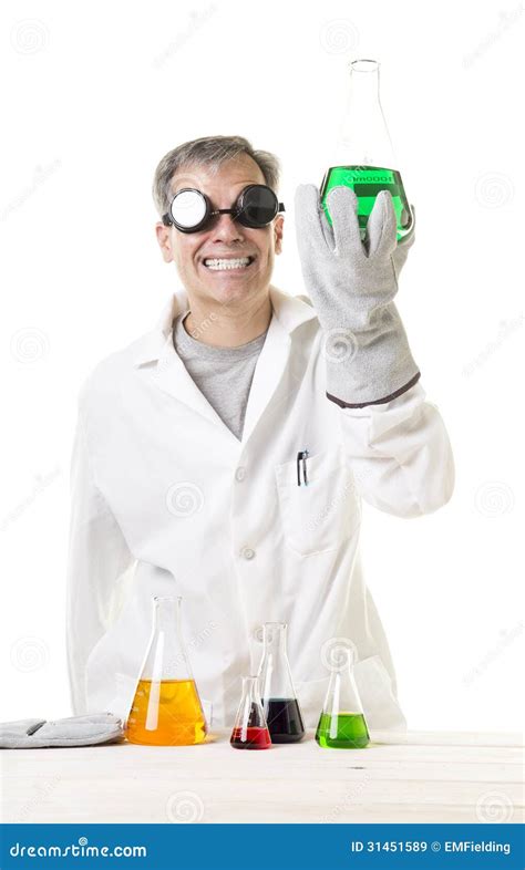 Crazy Mad Scientist With Discovery Royalty Free Stock Images Image
