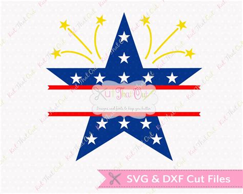 Exclusive Split Star Svg And Dxf Patriotic 4th Of July Design Etsy