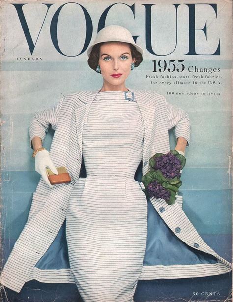 Vogue January 1 1955 Vintage Vogue Covers Vintage Vogue Vogue Covers