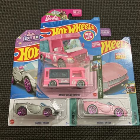 Hot Wheels Pink Silver Wings Star Extra Barbie Dream Bbq Camper Rv