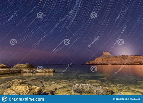 Night Sky Star Trail Stock Image Image Of Mountain