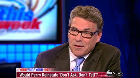 Rick Perry On Bringing Back Dadt The Horse Is Out Of The Barn