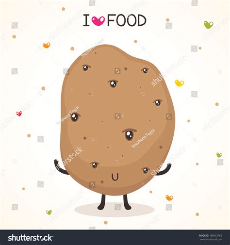 Cute Potatoes With Eyes Vector 188432762 Shutterstock