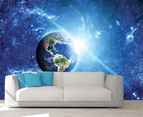 Space Wall Mural Outer Space Wall Mural Galaxy Wallpaper Etsy